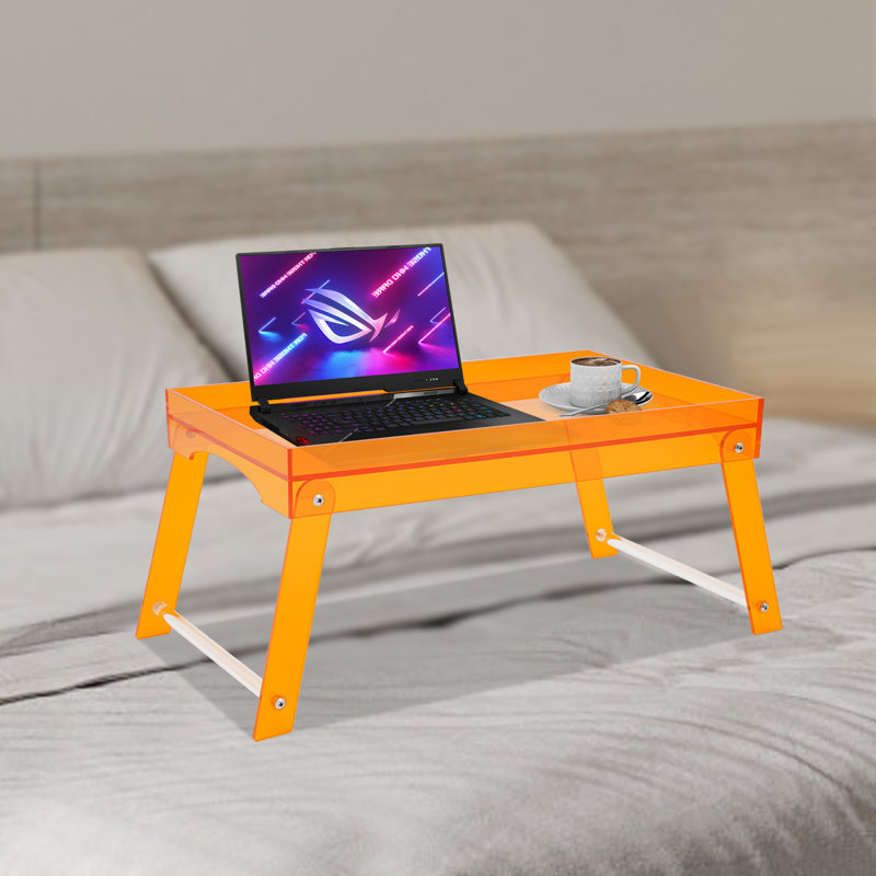 Plateau multi-usages en acrylique pour petit déjeuner ou canapé, Orange
