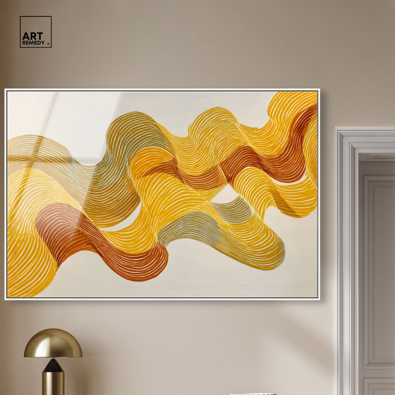 Décoration de bureau Sun Sun Swell, reproduction d'art encadrée par Art Remedy, cadre blanc, 54 x 36, H 37 po x l 55 po