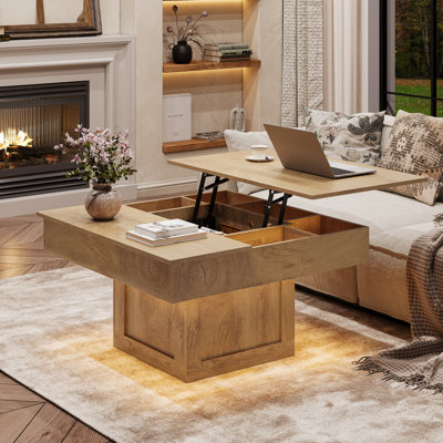 Table basse en bois manufacturé à DEL 30,5 po Gardal