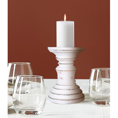 Wood Tabletop Candlestick