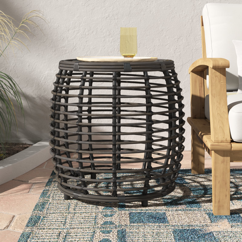 Caliope 22'' Resin Wicker Outdoor Side Table