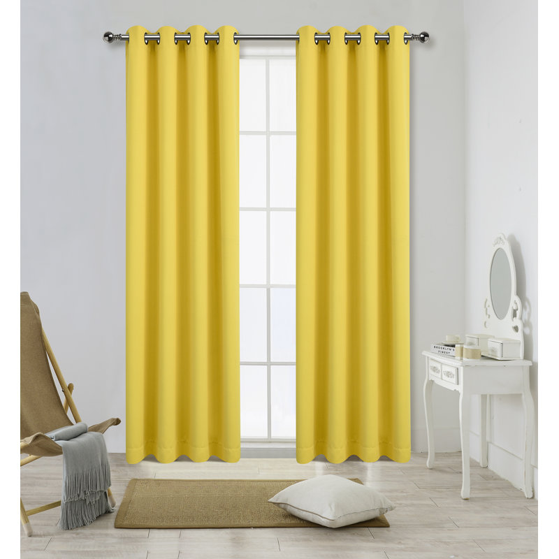 Fet Curtain Pair, Yellow, 50" x 95"