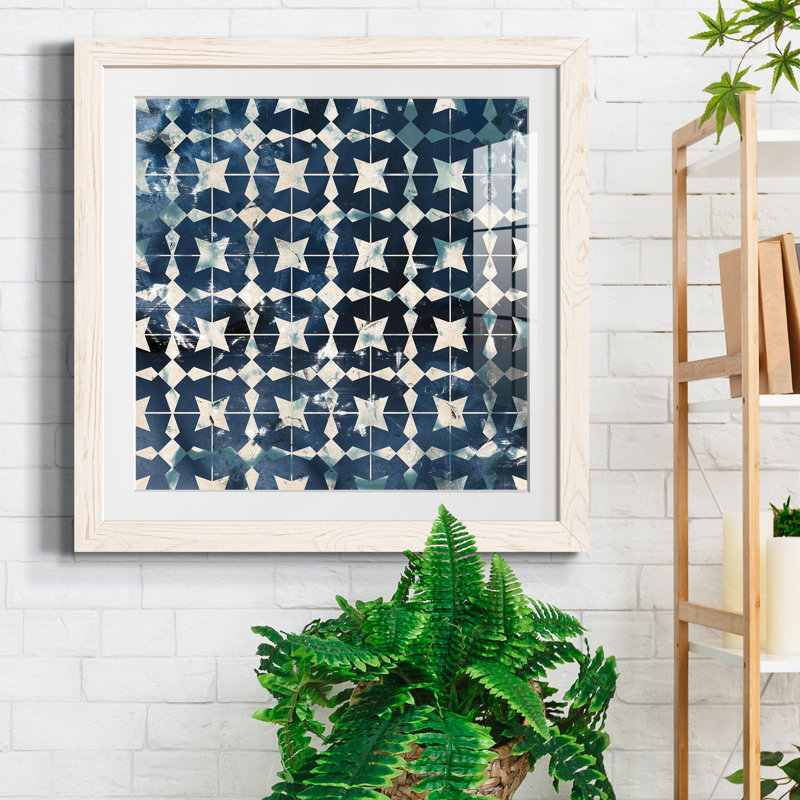 «Tile-Dye I», reproduction encadrée de qualité supérieure - prête à être accrochée, Papier avec cadre blanc, Blanc