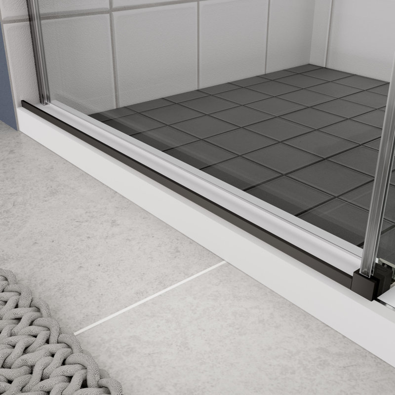 Porte lisse en verre trempé coulissant à finition mate pour salle de bain