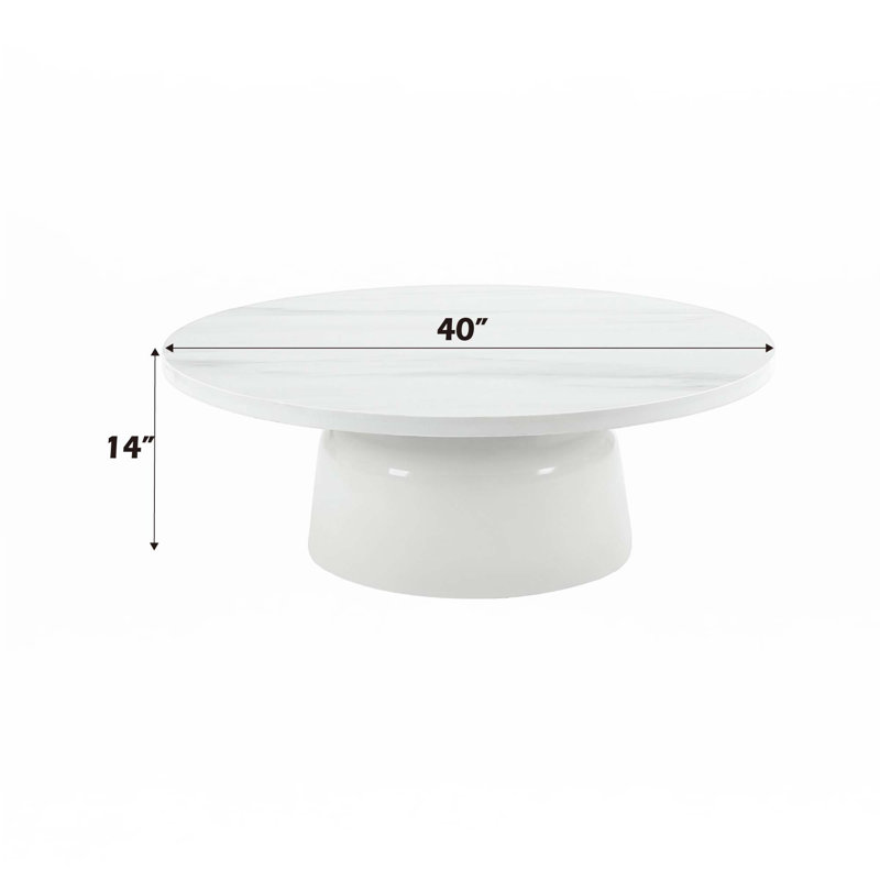 Table basse en marbre et blanc Zaid
