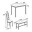 Table de salle à manger moderne 6 pièces avec 4 chaises d'appoint et un banc