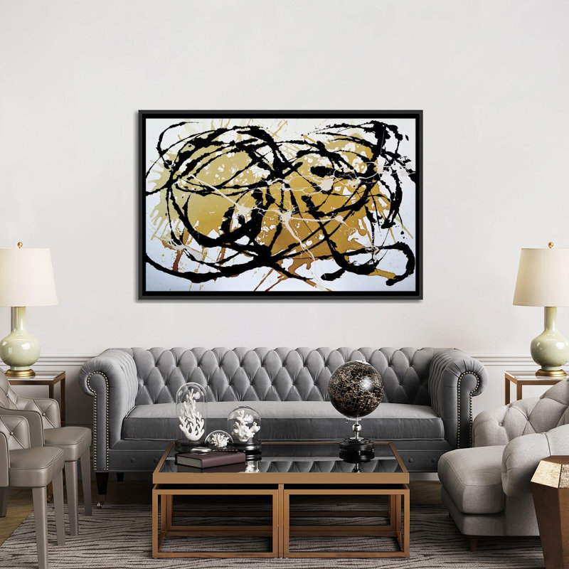 « lyrical danse », impression sur toile, H 40 po x l 60 po x P 1,5 po, Toile avec cadre noir, Pas de tapis
