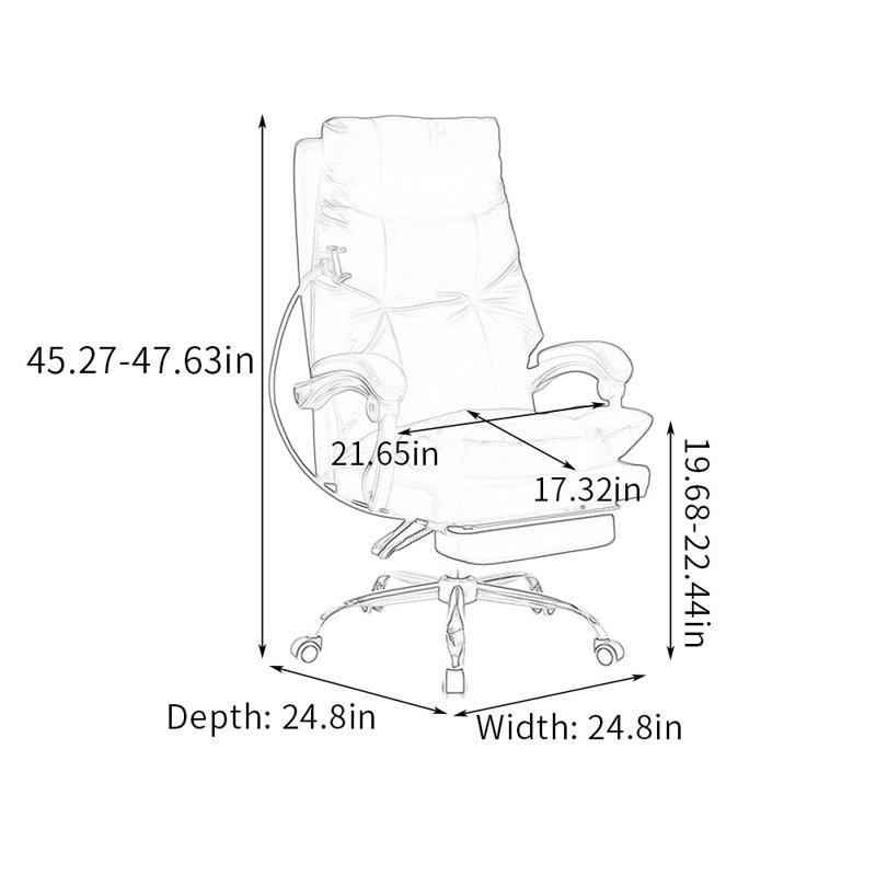 Executive Chair with Headrest, Black