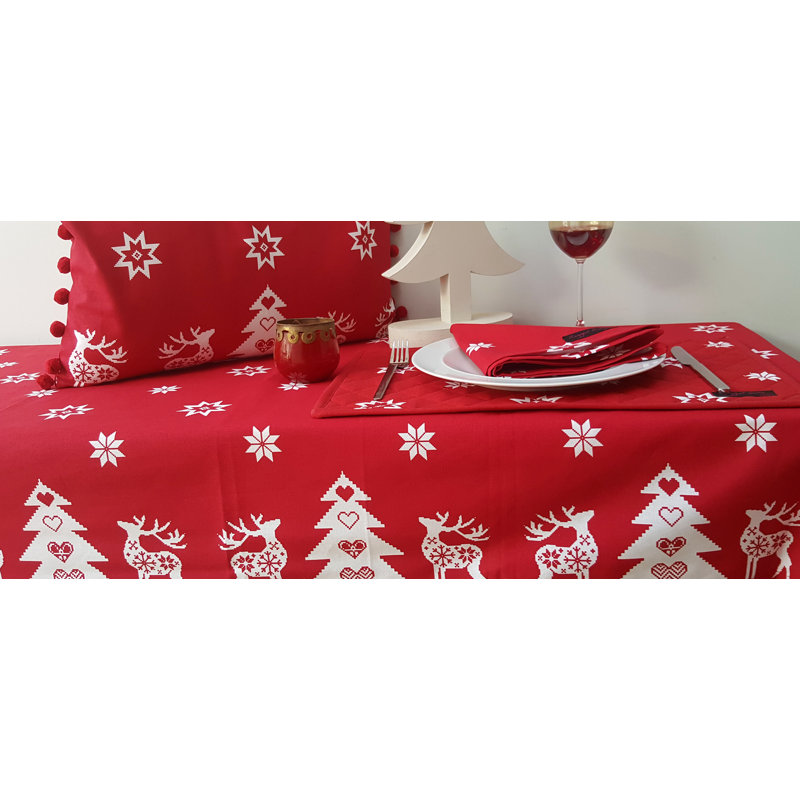 Fern Geometric Rectangular Throw Cushion, Red