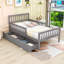 Lit plateforme en bois 2 tiroirs avec tête et pied de lit-1627838487