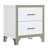 White Mirrored Nightstand With 2 Drawers, High Gloss, Metal Handle Bedside Table Flair