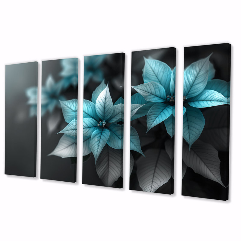 Gassett - Poinsettias, ensemble d'art sur toile, H 28 po x l 60 po