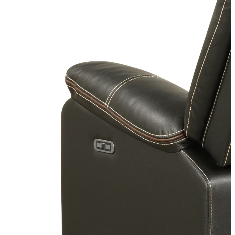Modern Contemporary LED Power Recliner Chair Made With Wood And Metal Frame, Gray