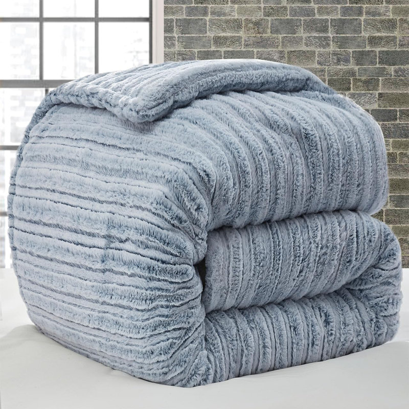 Coma Inducer Softer Than Soft Faux Fur Oversized Comforter Set, King Comforter + 2 King Shams