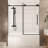 Shower Door With 1/4"  6 Mm  Clear Tempered Glass, Proof Film, Matte Black Stainless Steel Handle, 56 - 60" W X H, Quiet And Efficient Operation For Bathroom Smooth Silent Movement