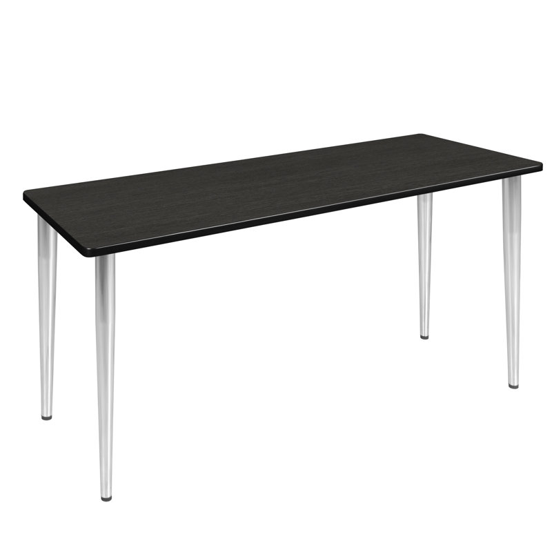 Plateau de table de formation Kahlo, pieds fuselés, Gris cendré, Chrome, H 29 po x L 66 po x l 24 po