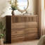 Commode 8 tiroirs H 40,2 po pour chambre à coucher, commode double en noyer, grande commode -974483643