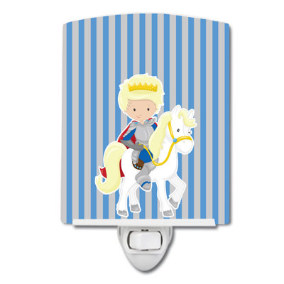Blonde Boy Prince on Horse Ceramic Night Light
