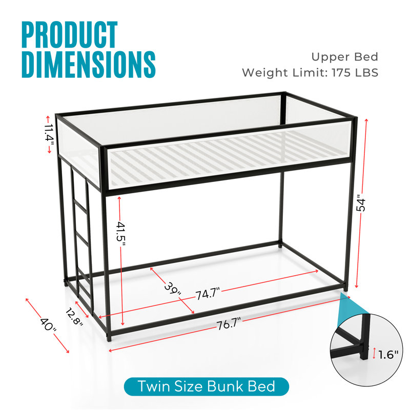 Atuf II Twin Over Twin Bunk Bed