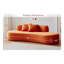 Canapé 90 po en velours courbé avec coussins décoratifs 90 po, orange