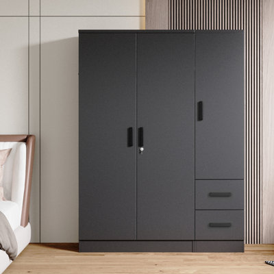 Wooden 2 Drawers 3 Doors Wardrobe Armoire by Latitude Run
