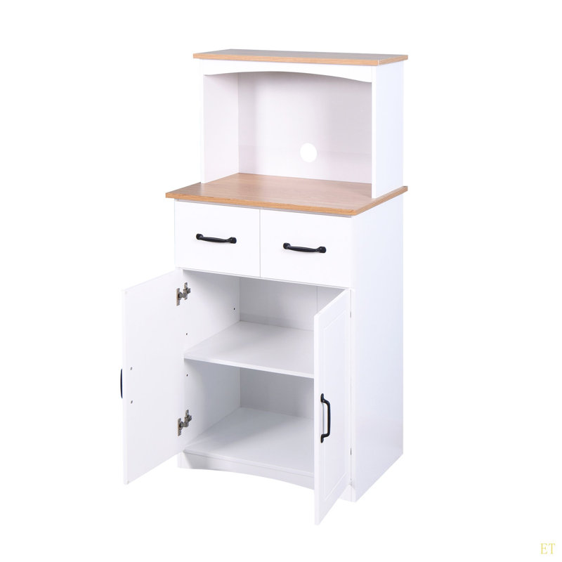 Armoire de cuisine en bois avec garde-manger et micro-ondes avec tiroir de rangement