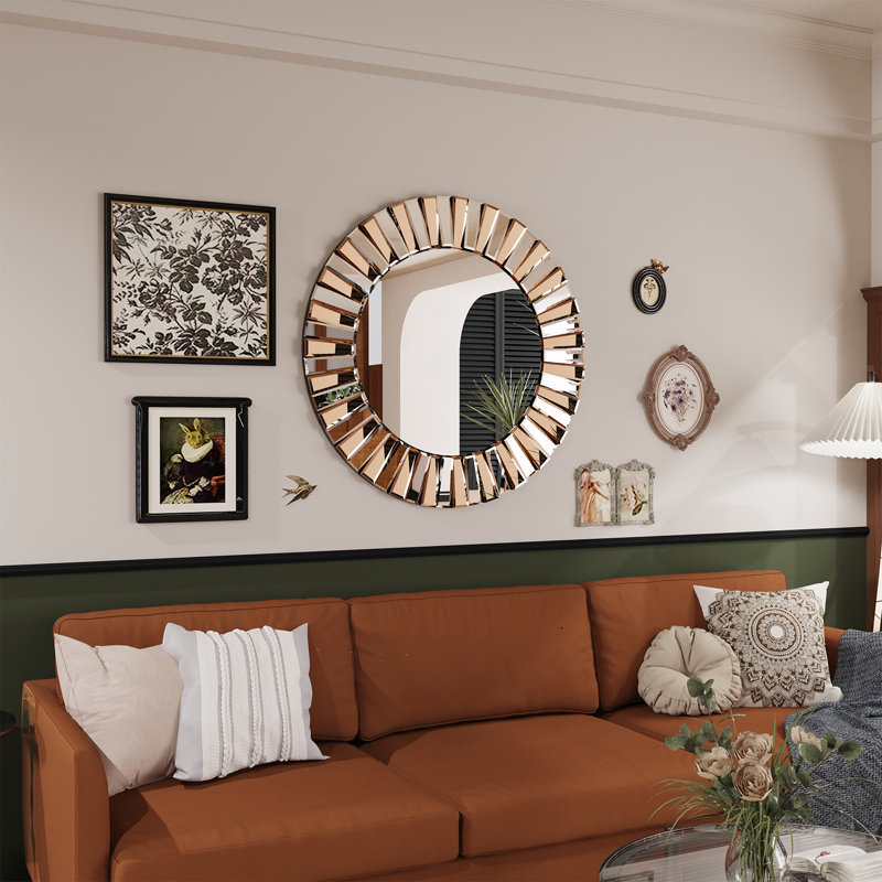 Fredi Glass Flat Wall Mirror, 31.5" x 31.5"