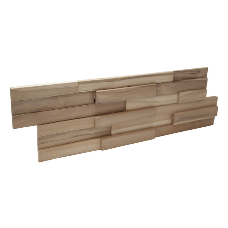 UltraWood Teak Firenze Jointless Z-Shape Interlocking Wall Panels