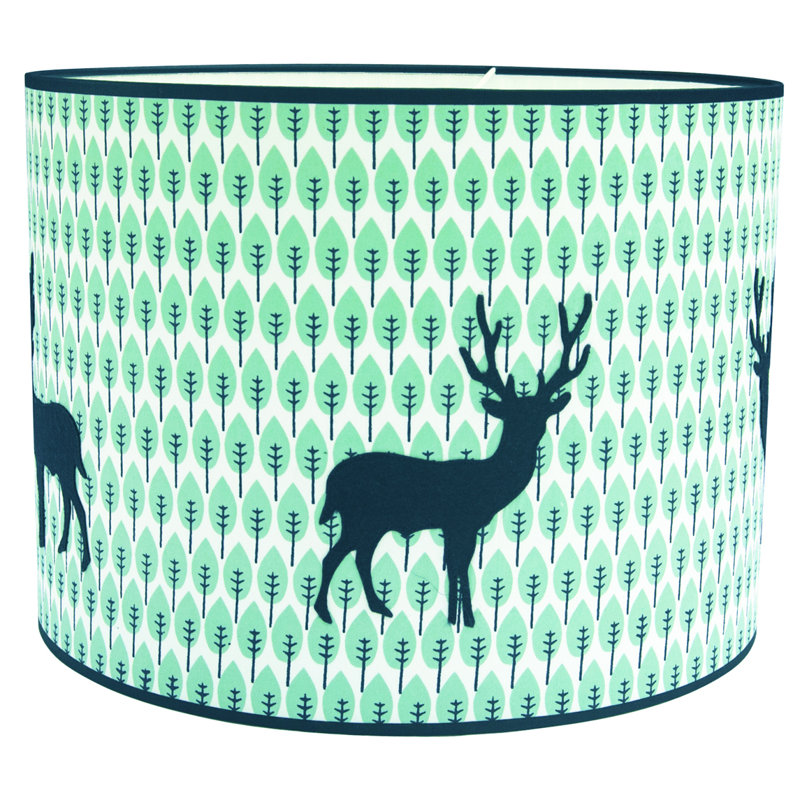 26cm H Cotton Drum Pendant Shade ( Uno ) in Blue Green