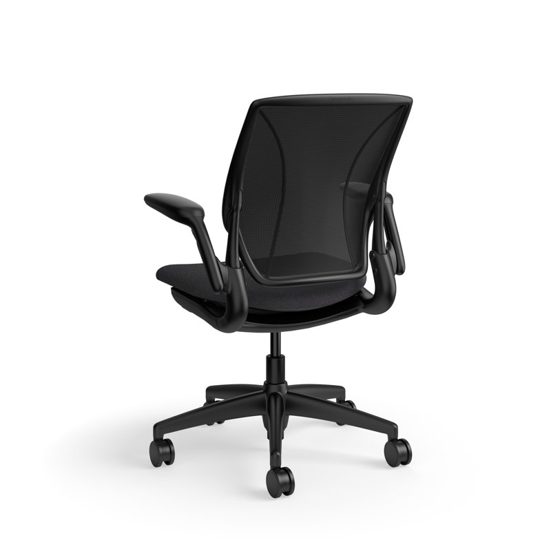 World LM, Black Ergonomic Task Chair with Poppy Seed Backrest, and Light Brown Autumn Upholstered Seat, Black, Black Mesh