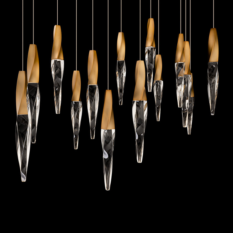 Kindjal 14 - Light LED Pendant, Aged Brass
