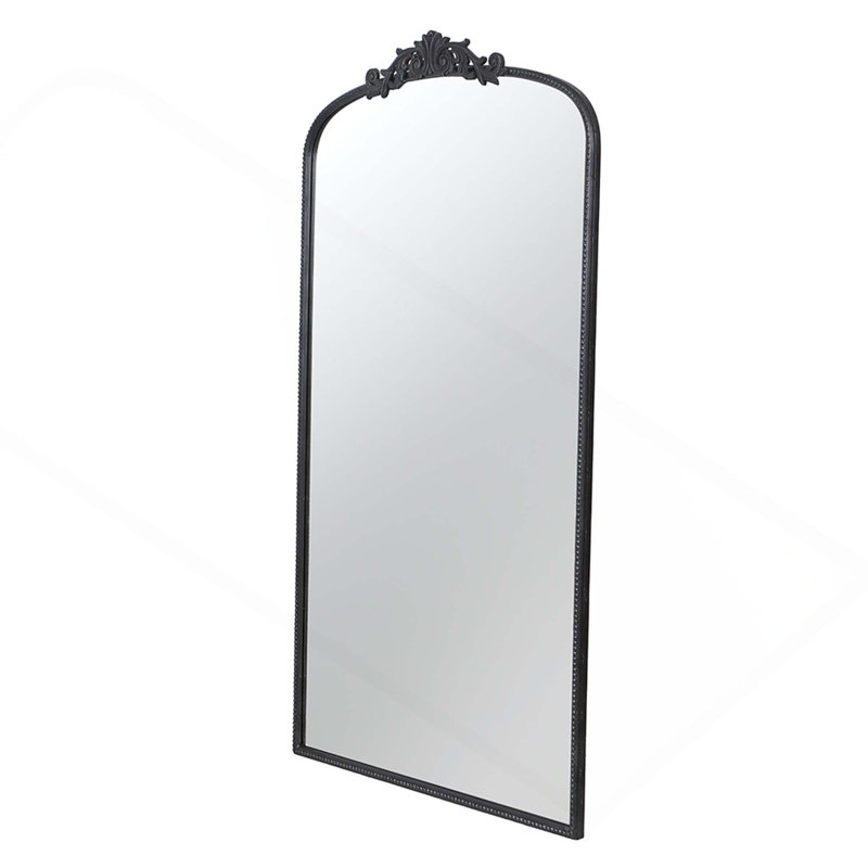 Full Length Arched Mirror With Metal Frame For Hanging Or Leaning, Brightens Room And Enhances Ambiance With Durable Protection