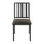 Chaises d'appoint noires en similicuir pour salle à manger, ensemble de 2, avec structure en métal et dossier à lattes