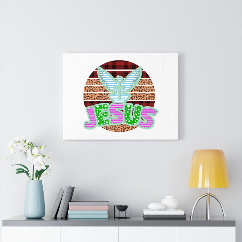 Jesus Dove Cross - Wrapped Canvas Print, 28cm H x 36cm W