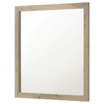 Miroir de coiffeuse Tyna, cadre épais, chêne brun vieilli, 101,6 cm (40 po)