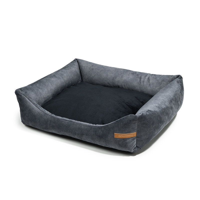 Orthopedic Polyester Pet Bed, 15cm H x 75cm W x 85cm D, Graphite/Black