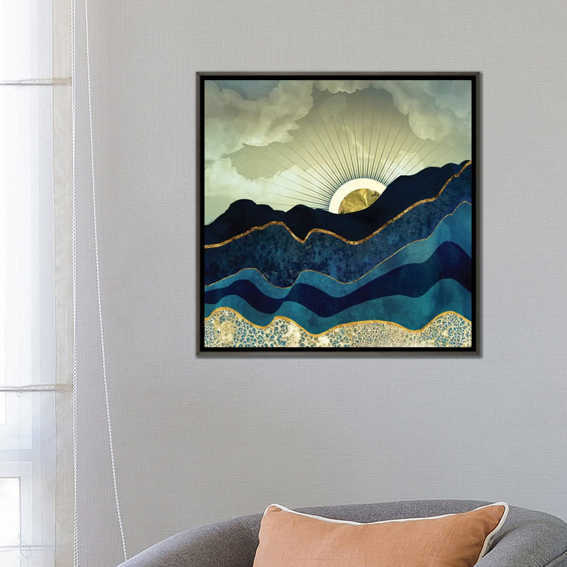 « poteau eclipse » par spacefrog designs-print, H 26 po x l 26 po x P 1,5 po, Toile avec cadre en bois brun, Pas de tapis