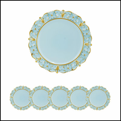 Ensemble de 6 assiettes de présentation en plastique, D14 po