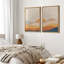 «Sun and Moon Western Desert Sunrise Mid Century Modern», reproduction d'art sur toile 2 pièces-91068959-91068960