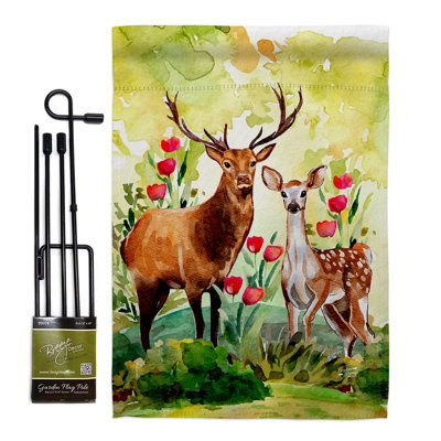 Double Sided 222'' H x 156'' W Polyester Animal Flag Set