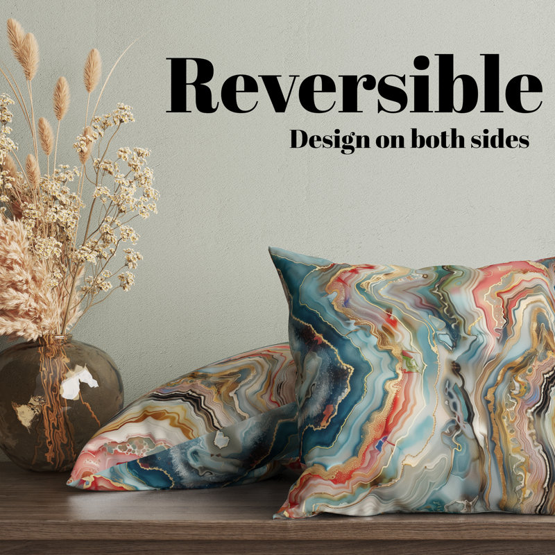 Housse de coussin réversible Agate, H 22 po x l 22 po