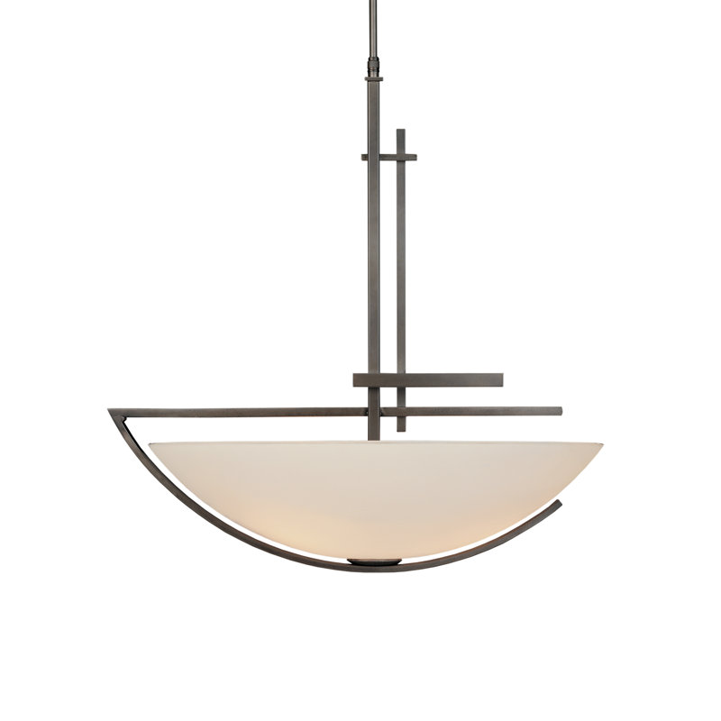 Ondrian 3 - Light Unique/Statement Bowl Pendant, Dark Smoke, Opal