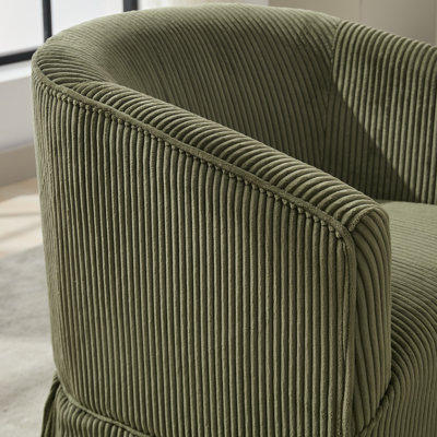 Upholstered Swivel Barrel Chair