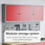 Tool Cabinet Set With Shelf 5 Pcs Red Powder-Coated Steel