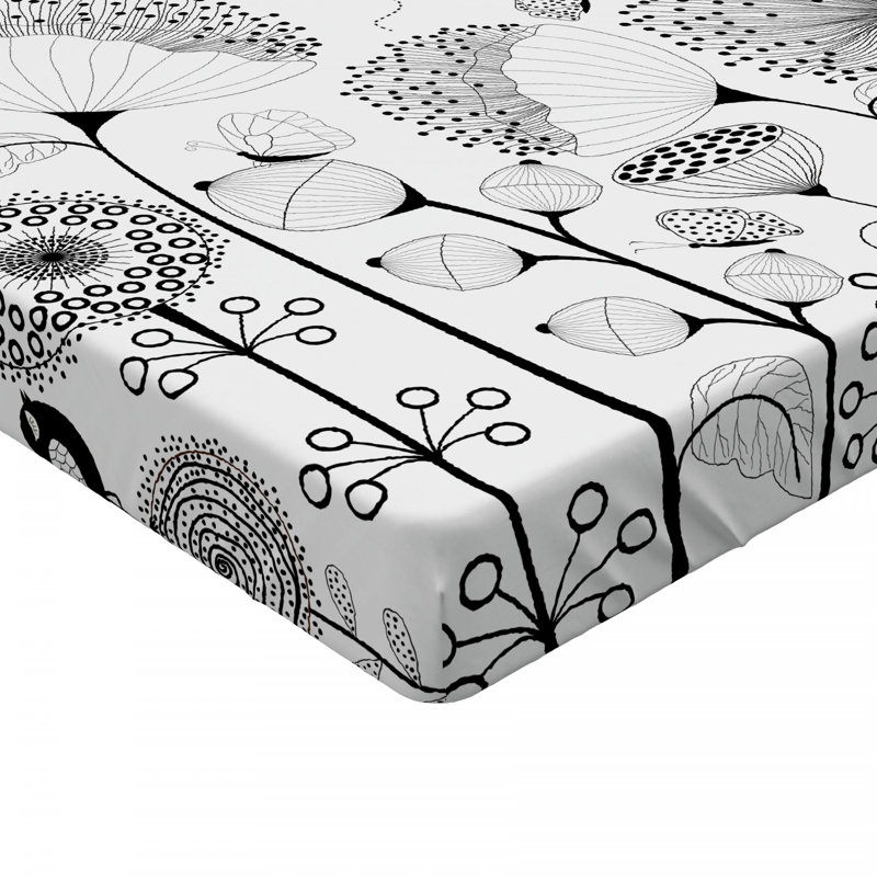 Microfiber Floral Fitted Sheet, Queen Fitted Sheet