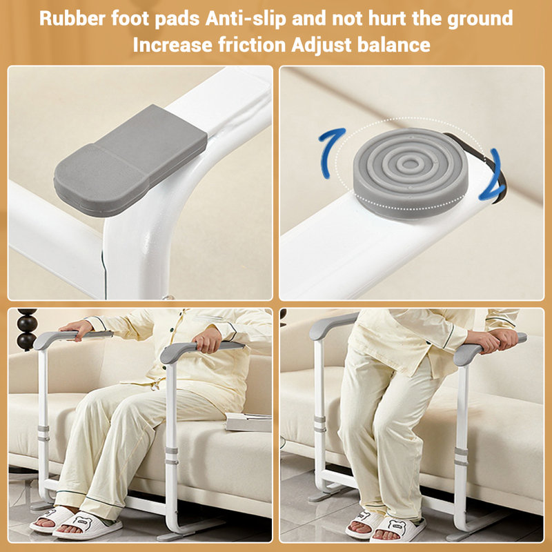 6-Level Height Adjustable Mobility Standing Aid Rail for Elderly and Disabled – Sturdy Carbon Steel Chair Lift Assist Device, Safety Grab Bar for Sofa, Couch, Bed, or Chair