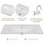 Plateau de meuble-lavabo simple avec lavabo, 3 trous de robinet, céramique