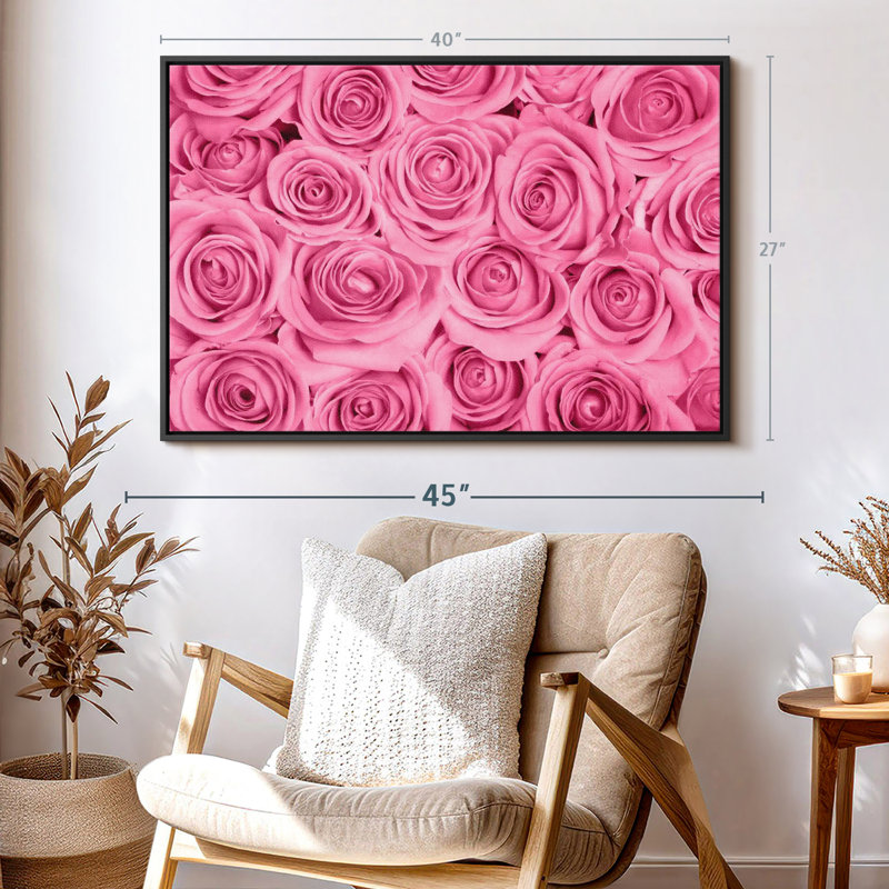 Floral et botanique «Fresh Pink Roses Wall Art», H 27 po x l 40 po