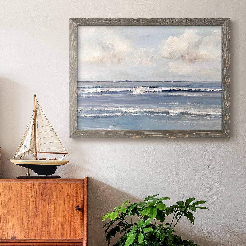 Serene Seascape, reproduction d'art sur toile, Gris, H 26 po x l 38 po