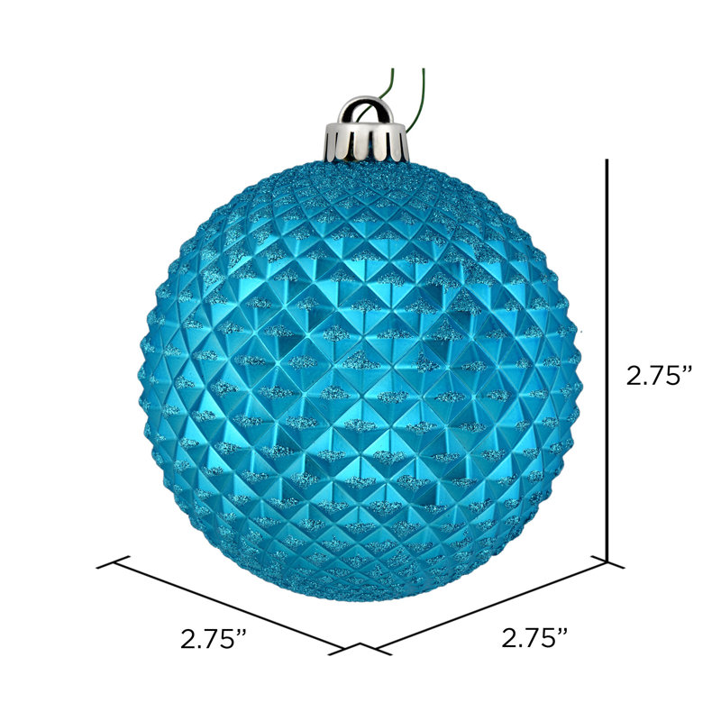 Ornement boule Durian Glitter, Turquoise